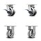 Service Caster 4 Inch Kingpinless V Groove Semi Steel Wheel Caster Brakes 2 Rigid SCC, 2PK SCC-KP30S420-VGR-SLB-2-R-2 - alternate 1